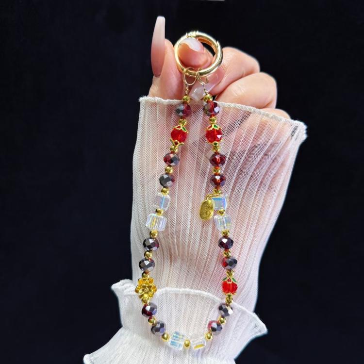 Alloy Zhaofu Crystal Beaded Phone Chain