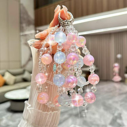 Fresh And Colorful round Bead Chain Crystal Phone Case Chain