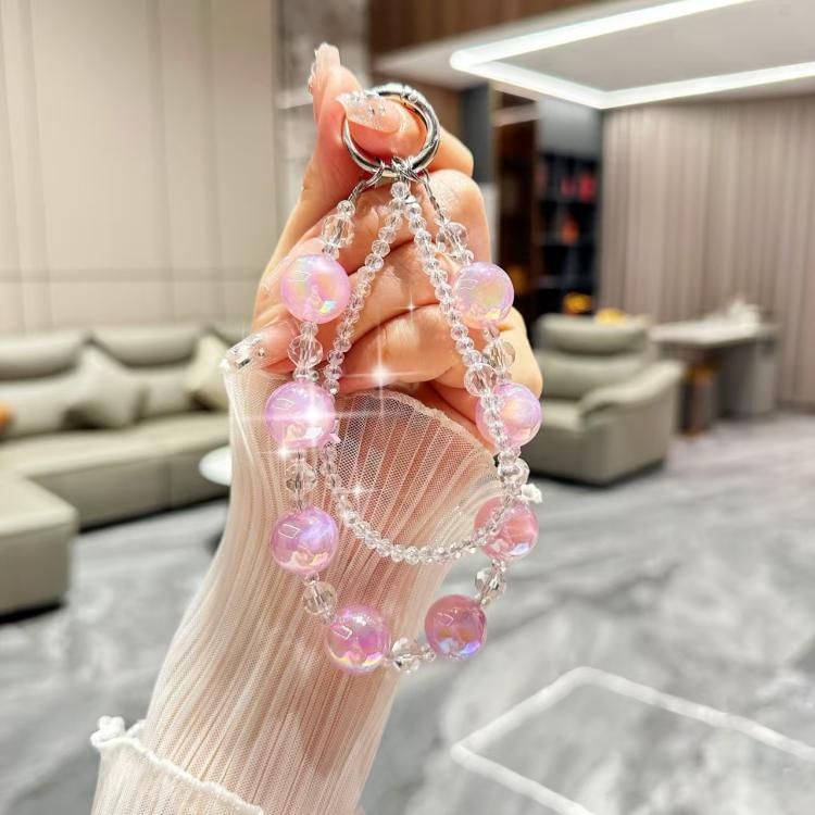 Fresh And Colorful round Bead Chain Crystal Phone Case Chain