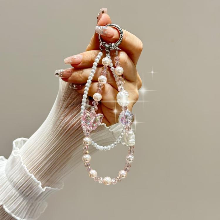 Tulip Butterfly Crystal Phone Chain