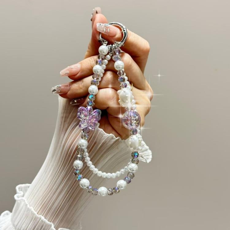 Tulip Butterfly Crystal Phone Chain