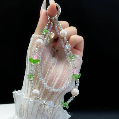 Tulip Butterfly Crystal Phone Chain