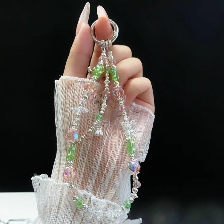 Tulip Butterfly Crystal Phone Chain