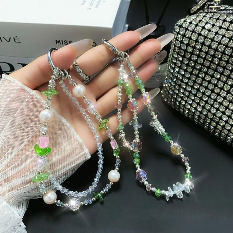 Tulip Butterfly Crystal Phone Chain