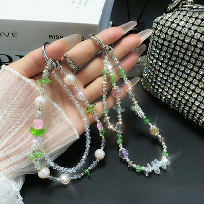 Tulip Butterfly Crystal Phone Chain