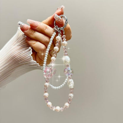 Tulip Butterfly Crystal Phone Chain