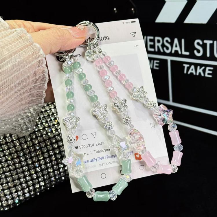 Bamboo Silver Butterfly Phone Chain