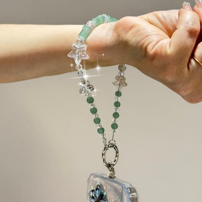 Bamboo Silver Butterfly Phone Chain