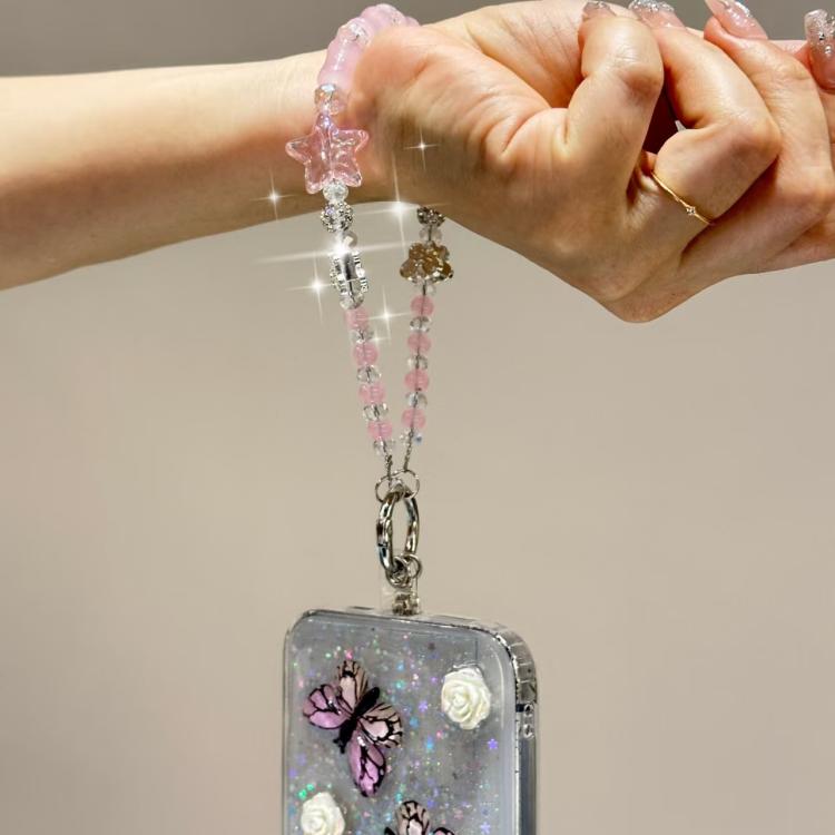 Bamboo Silver Butterfly Phone Chain