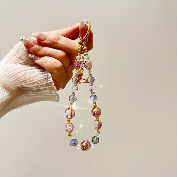 Alloy Butterfly Premium Gold Foil Bead Crystal Phone Chain
