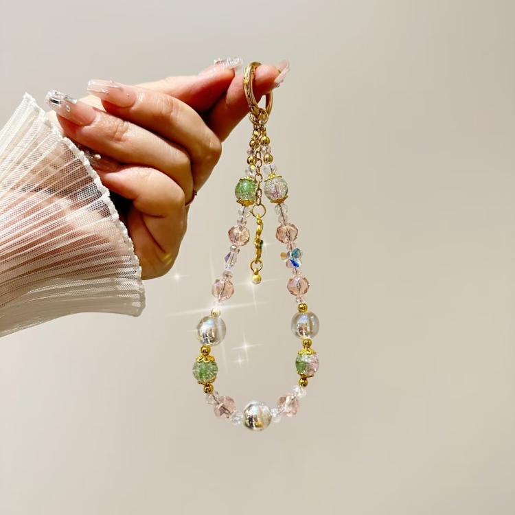 Alloy Butterfly Premium Gold Foil Bead Crystal Phone Chain
