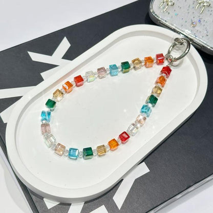 Crystal Cube Phone Chain