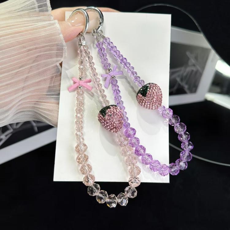 Full Of Diamond Strawberry Phone Chain