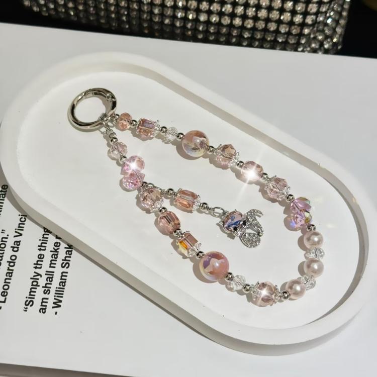 Fox Pendant Crystal Beads Mobile Phone Chain
