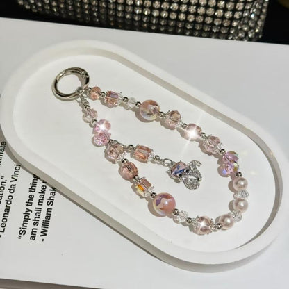 Fox Pendant Crystal Beads Mobile Phone Chain