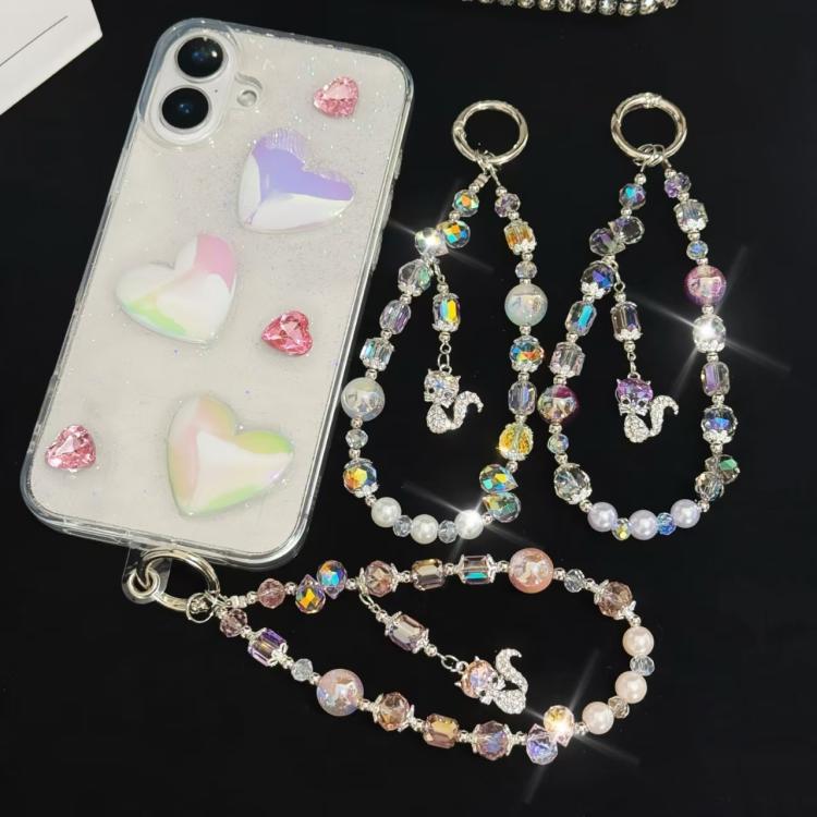 Fox Pendant Crystal Beads Mobile Phone Chain
