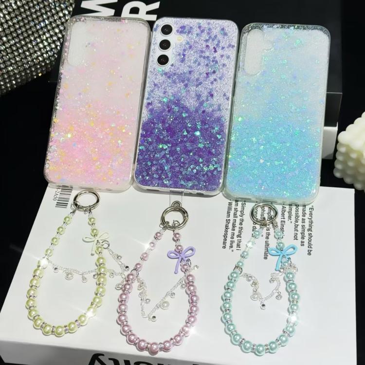 Bow Glass Pearl Mobile Phone Chain