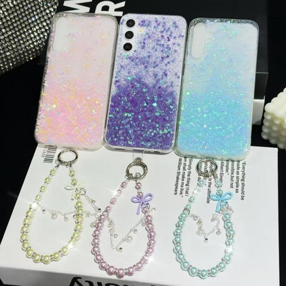 Bow Glass Pearl Mobile Phone Chain