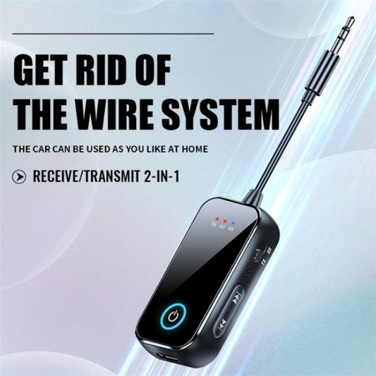 Récepteur/émetteur Bluetooth 5.4 sans fil 2-en-1 T80 pour voiture, TV et enceintes
