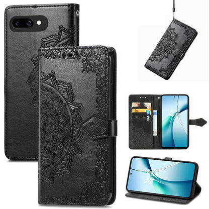 Mandala Flower Embossed Leather Phone Case, For Google Pixel 10a, For Google Pixel 10 Pro XL, For Google Pixel 9a, For Google Pixel 9 Pro XL, For Google Pixel 10 / 10 Pro, For Google Pixel 9 / 9 Pro