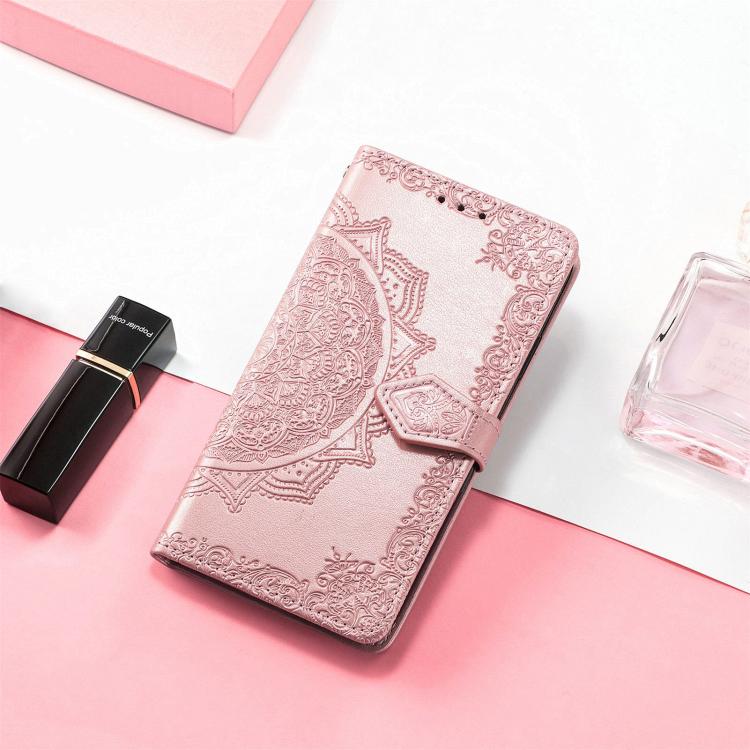 Mandala Flower Embossed Leather Phone Case, For Google Pixel 10a, For Google Pixel 10 Pro XL, For Google Pixel 9a, For Google Pixel 9 Pro XL, For Google Pixel 10 / 10 Pro, For Google Pixel 9 / 9 Pro