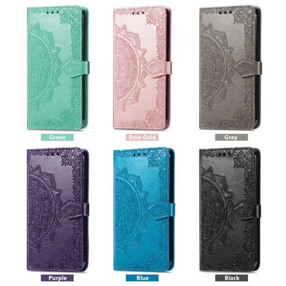 Mandala Flower Embossed Leather Phone Case, For Google Pixel 10a, For Google Pixel 10 Pro XL, For Google Pixel 9a, For Google Pixel 9 Pro XL, For Google Pixel 10 / 10 Pro, For Google Pixel 9 / 9 Pro