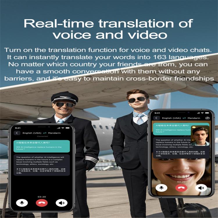 W100C Smart Glasses, Support AI Conversation / AI Intelligent Translation / Bluetooth Call