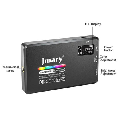 JMARY FM-150RGB For Smartphone Laptop Camera Portable LED RGB Photography Video Light, FM-150RGB