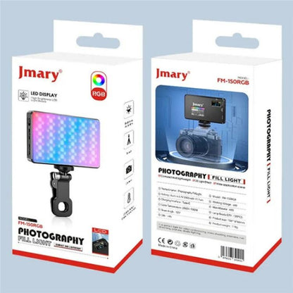 JMARY FM-150RGB For Smartphone Laptop Camera Portable LED RGB Photography Video Light, FM-150RGB