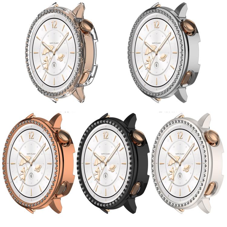 Single Row Diamond Half Coverage Hollow PC Watch Protective Case, For OPPO Watch X2 Mini