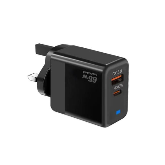 PD41 GaN PD 45W + USB Charger with USB-C to USB-C / 8 Pin Data Cable for iPhone, UK Plug, UK Plug