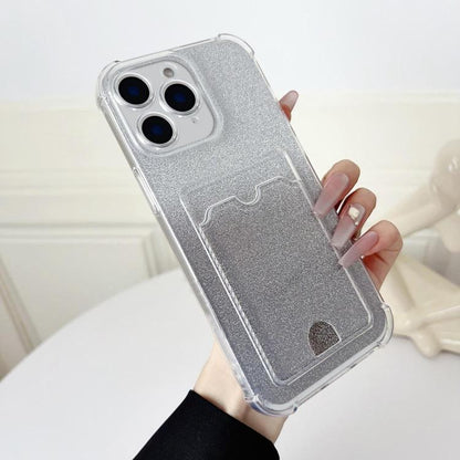 Four-cornered Glitter Electroplated Card Bag TPU Phone Case