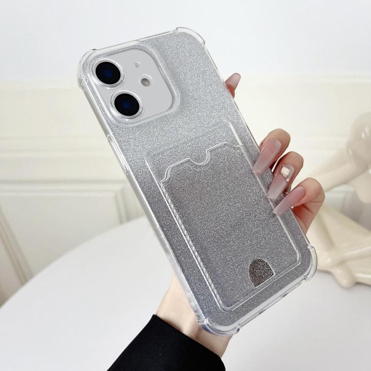 Four-cornered Glitter Electroplated Card Bag TPU Phone Case