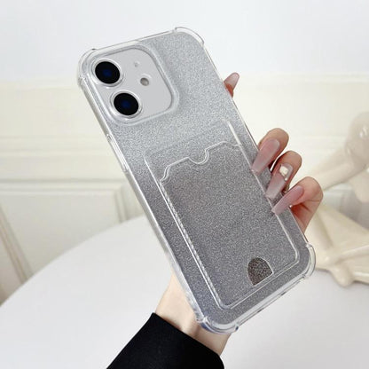 Four-cornered Glitter Electroplated Card Bag TPU Phone Case