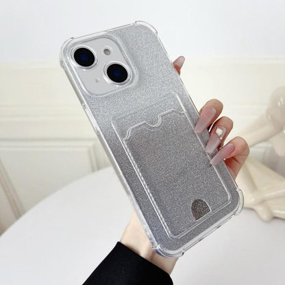 Four-cornered Glitter Electroplated Card Bag TPU Phone Case