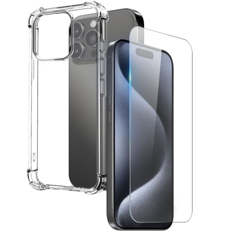 NORTHJO 2 in 1 TPU Airbag Shockproof Phone Case with Screen Film, For iPhone 17e / 16e, For iPhone 17 Pro Max, For iPhone 17 Pro, For iPhone 17, For iPhone Air, For iPhone 16 Pro Max, For iPhone 16 Pro, For iPhone 16 Plus, For iPhone 16                ...