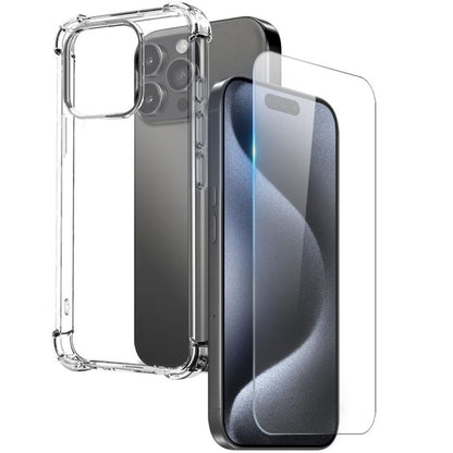 NORTHJO 2 in 1 TPU Airbag Shockproof Phone Case with Screen Film, For iPhone 17e / 16e, For iPhone 17 Pro Max, For iPhone 17 Pro, For iPhone 17, For iPhone Air, For iPhone 16 Pro Max, For iPhone 16 Pro, For iPhone 16 Plus, For iPhone 16                ...