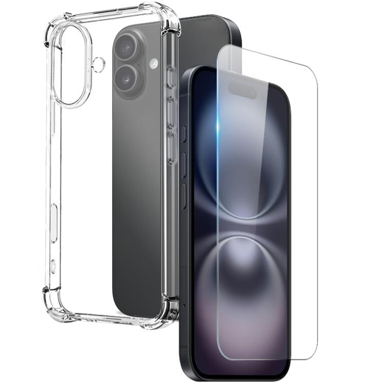 NORTHJO 2 in 1 TPU Airbag Shockproof Phone Case with Screen Film, For iPhone 17e / 16e, For iPhone 17 Pro Max, For iPhone 17 Pro, For iPhone 17, For iPhone Air, For iPhone 16 Pro Max, For iPhone 16 Pro, For iPhone 16 Plus, For iPhone 16                ...