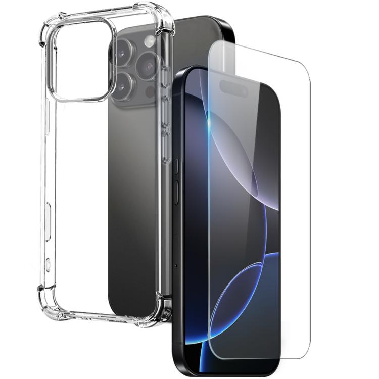 NORTHJO 2 in 1 TPU Airbag Shockproof Phone Case with Screen Film, For iPhone 17e / 16e, For iPhone 17 Pro Max, For iPhone 17 Pro, For iPhone 17, For iPhone Air, For iPhone 16 Pro Max, For iPhone 16 Pro, For iPhone 16 Plus, For iPhone 16                ...