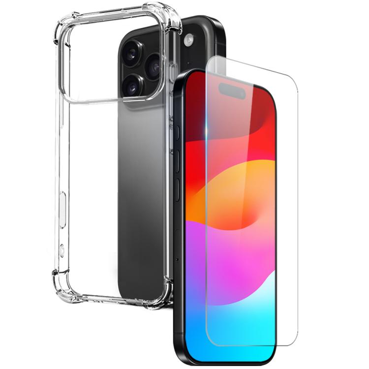 NORTHJO 2 in 1 TPU Airbag Shockproof Phone Case with Screen Film, For iPhone 17e / 16e, For iPhone 17 Pro Max, For iPhone 17 Pro, For iPhone 17, For iPhone Air, For iPhone 16 Pro Max, For iPhone 16 Pro, For iPhone 16 Plus, For iPhone 16                ...