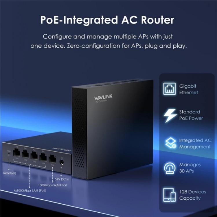 WAVLINK WN701AE IEEE 802.3AF / AT Auto-Discovery Centralized AP Management Poe Switch