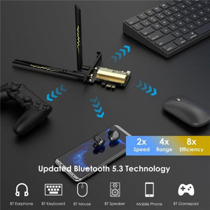 Carte réseau WiFi 6E Pcie WAVLINK WN675X3-C, adaptateur WiFi triple bande AX210 AX5400, WN675X3-C