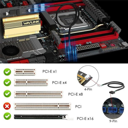 Carte réseau WiFi 6E Pcie WAVLINK WN675X3-C, adaptateur WiFi triple bande AX210 AX5400, WN675X3-C