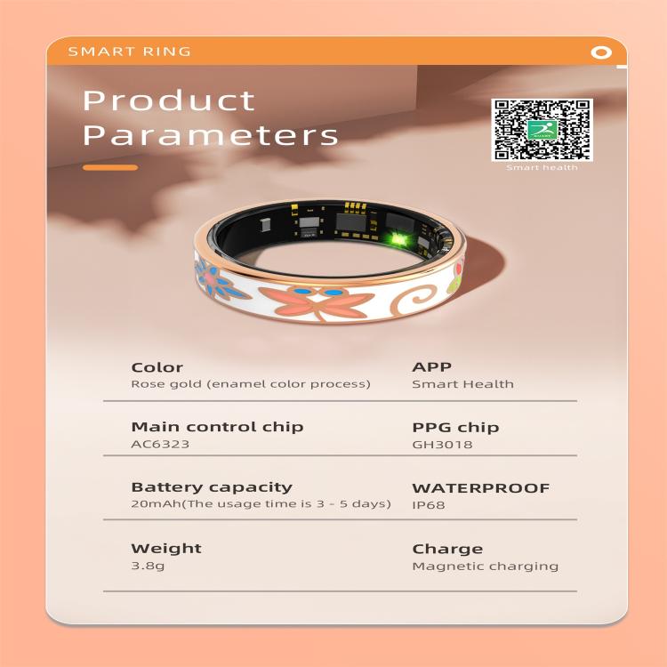 R18 SIZE 13 Smart Ring, Support Heart Rate / Blood Oxygen / Sleep / Care For Faimilies