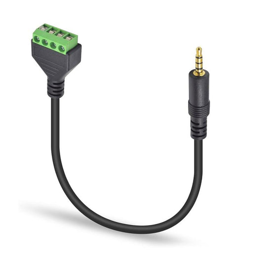 JUNSUNMAY 3.5mm Male to 4 Pin Stereo Audio Terminal Block Balum Connection Cable, Length: 30cm, 3.5mm Male to 4 Pin