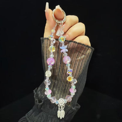 Dreamcatcher Gold Foil Bead Crystal Mobile Phone Chain