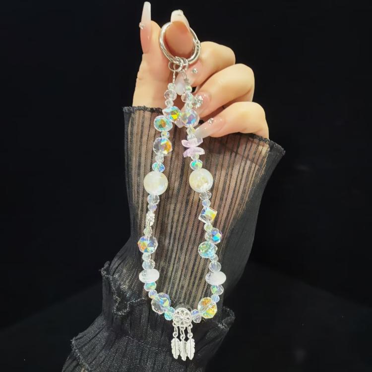 Dreamcatcher Gold Foil Bead Crystal Mobile Phone Chain
