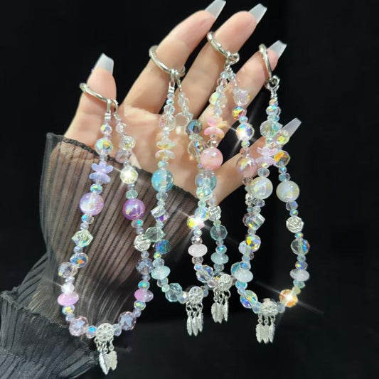 Dreamcatcher Gold Foil Bead Crystal Mobile Phone Chain
