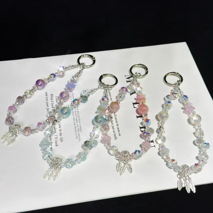 Dreamcatcher Gold Foil Bead Crystal Mobile Phone Chain