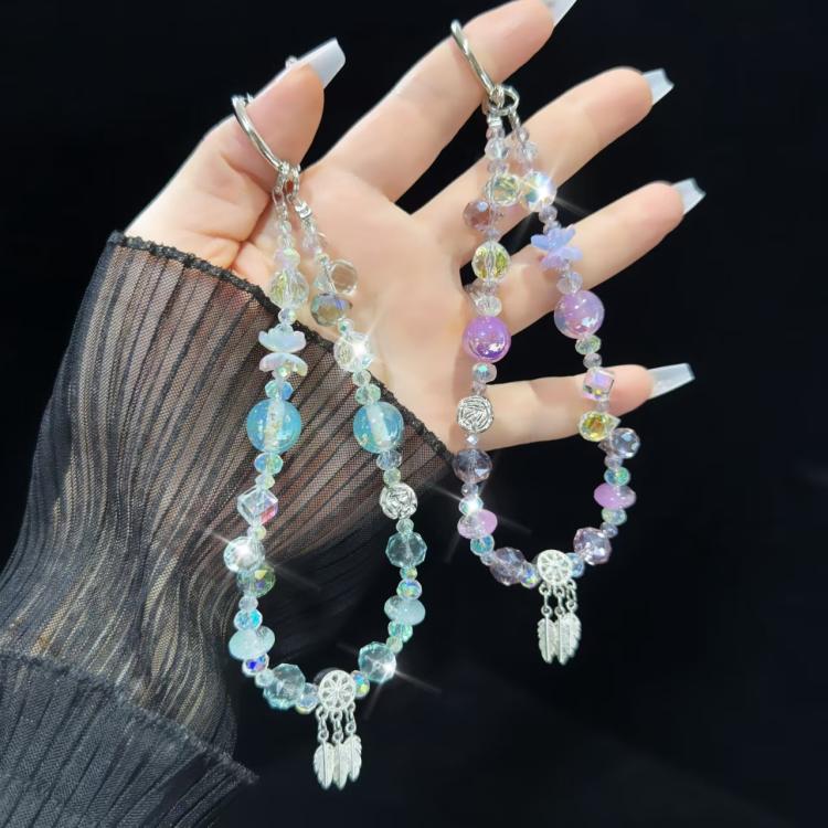 Dreamcatcher Gold Foil Bead Crystal Mobile Phone Chain